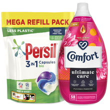 Load image into Gallery viewer, Laundry Bundle 1x50W Persil Bio Capsules &amp; 1x58W Comfort Fabric Conditioner