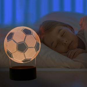 Colour Changing Acrylic 3D Illusion Football LED Night Light