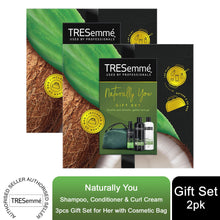 Load image into Gallery viewer, TRESemme Naturally You Hair Care Gift Set for Her with Green Cosmetic Bag