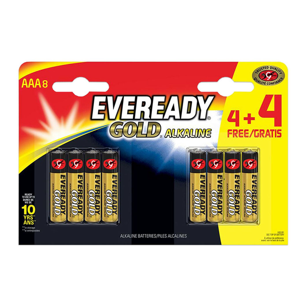 Eveready Alkaline Gold (4 + 4) Batteries - AAA/LR03 FSB8