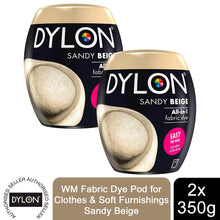 Load image into Gallery viewer, DYLON Washing Machine Fabric Dye Pod, Sandy Beige, 2 Packs of 350g