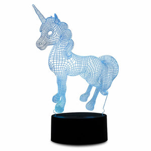 Aquarius LED 3D Colour Changing Hologram Night Light and Desk Lamp - Unicorn