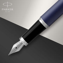 Load image into Gallery viewer, Parker IM Fountain Pen Matte Blue Medium Nib Blue Ink Gift Box