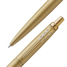Load image into Gallery viewer, Parker Jotter Ballpoint Pen Matte Gold Medium Nib Blue Ink XL Gift Box