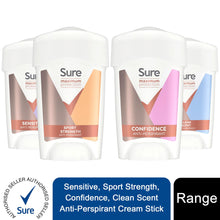 Load image into Gallery viewer, 6x 45ml Sure Women 96 H Anti-Perspirant Deodrant Cream For Maximum Protection