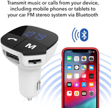 Load image into Gallery viewer, Aquarius Bluetooth Car Adapter FM Transmitter Hands-free Calling,Car Kit - White
