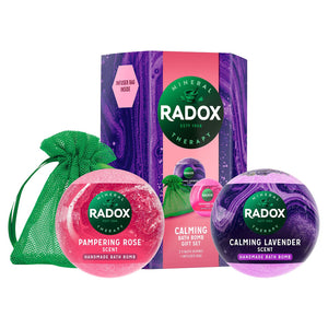 Radox Calming Bath Bomb Duo Gift Set with Geen Infuser Bag, Gift for her