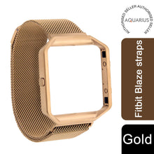 Load image into Gallery viewer, Aquarius Fitbit Blaze Metal Mesh Comfortable Straps with Frame, Gold