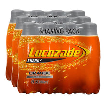 Load image into Gallery viewer, Lucozade Orange Glucose Sparkling Energy Fizzy Drink 380ml, 24 Pack