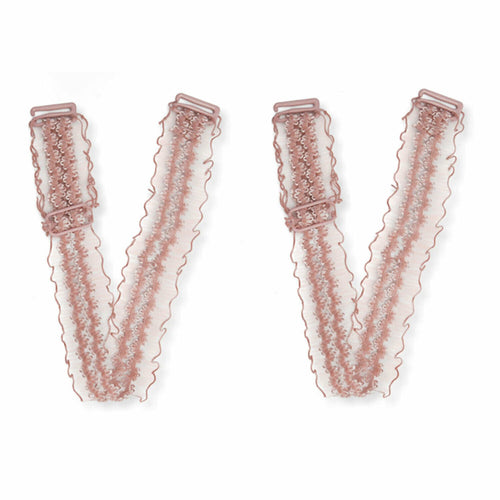 Flo Invisible Shoulder Lace Adjustable Bra Strap - One Pair Pink