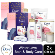 Load image into Gallery viewer, Dove Winter Love Bath &amp; Body 6pcs Gift Set For Her with Soy Candle &amp; Eye Mask