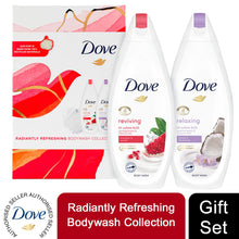Load image into Gallery viewer, Dove Radiantly Refreshing BodyWash Collection 2pcs+ShowerPuff Gift Set For her
