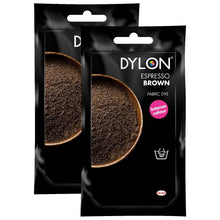 Load image into Gallery viewer, DYLON Hand Fabric Dye Sachet, Espresso Brown, 2 Packs of 50g