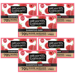 6x 75g Alberto Balsam Sunkissed Raspberry Shampoo Bar with Arganoil Plastic Free