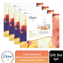 Load image into Gallery viewer, Dove Truly Pampered Bath &amp; Home 2pcs Gift Set For Her with Soap Dish &amp; Candle