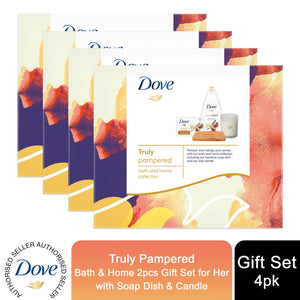 Dove Truly Pampered Bath & Home 2pcs Gift Set For Her with Soap Dish & Candle