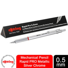 Load image into Gallery viewer, Rotring Mechanical Pencil Rapid PRO Metallic Silver Chrome 0.5 mm