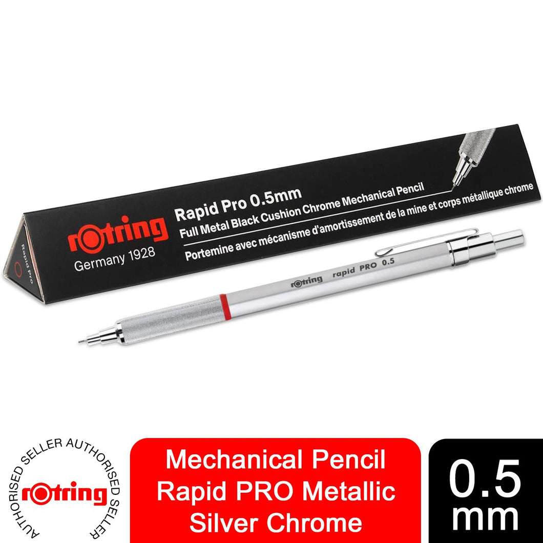 Rotring Mechanical Pencil Rapid PRO Metallic Silver Chrome 0.5 mm