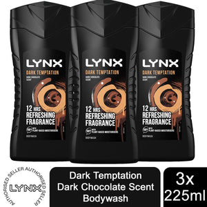 3pk of 250ml Lynx 12hrs Refreshing Fragrance Shower Gel with 100% Moisturisers