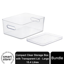 Load image into Gallery viewer, SmartStore Compact Clear Storage Box with Transparent Lid - Large, 15.4 Litres