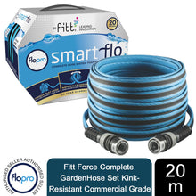 Load image into Gallery viewer, FloPro Fitt Force Complete GardenHose Set Kink-Resistant Commercial Grade 20m