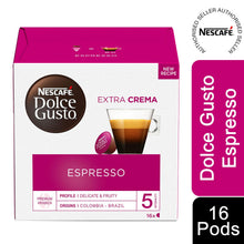 Load image into Gallery viewer, Nescafe Dolce Gusto Coffee Pods Caps Box of 16 Espresso