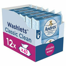 Load image into Gallery viewer, 12x Andrex Washlets Gentle Clean, Skin Kind or Classic Clean Toilet Tissue Wipes