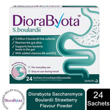Load image into Gallery viewer, Diorabyota Saccharomyce Boulardii Food Supplement Strawberry Flavour 24 Sachets
