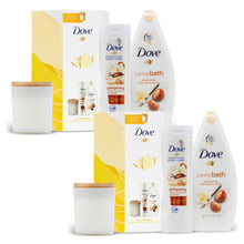 Load image into Gallery viewer, Dove Nourishing Pampering Rituals Bath &amp; Body Gift Sets with Candle for Women, 2pk