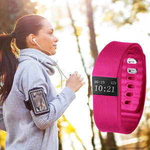 Tw64s Bas-Tek Pulse Activity Fitness Tracker Watch With Heart Rate Monitor Pink