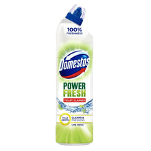 Load image into Gallery viewer, 6x Domestos Power Fresh Antibacterial Toilet Cleaner Lime Fresh, 700 ml
