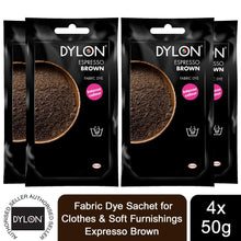 Load image into Gallery viewer, DYLON Hand Fabric Dye Sachet, Espresso Brown, 4 Packs of 50g