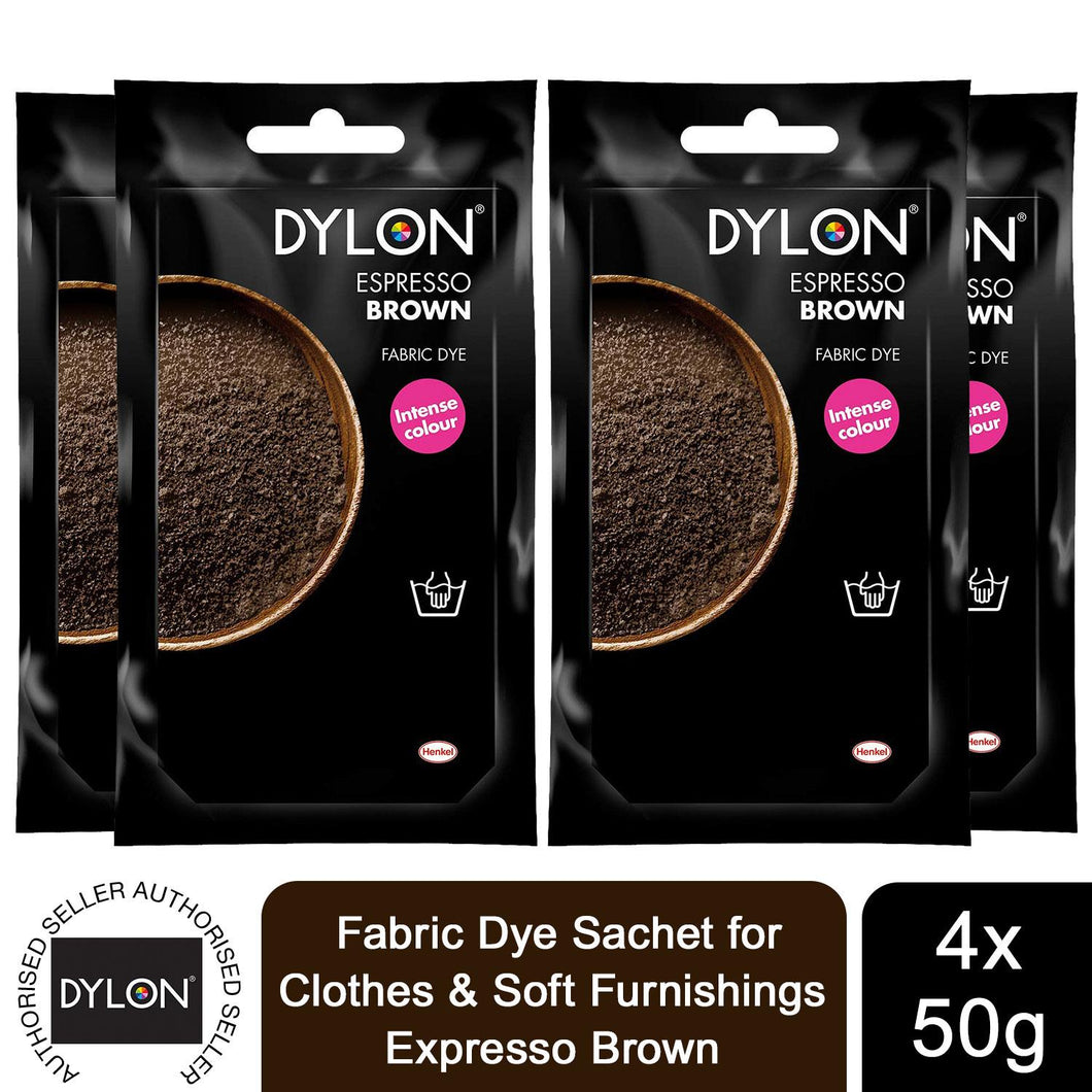 DYLON Hand Fabric Dye Sachet, Espresso Brown, 4 Packs of 50g