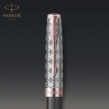 Load image into Gallery viewer, Parker Sonnet Fountain Pen Premium Grey Medium 18K Gold Nib Black Ink Gift Box