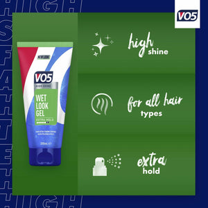 VO5 24HR Steady Control Wet Look Styling Gel 200ml Pack of 4