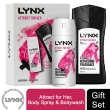 Load image into Gallery viewer, Lynx Attract for Her Duo Gift Set For Her, Body Spray 150ml &amp; Bodywash 225ml