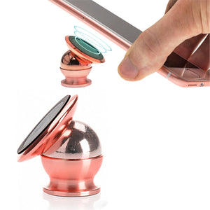 AQ Heavy Duty 360 Degrees Rotation Universal Magnet Phone Holder, Rose Gold