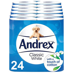 Andrex Toilet Roll Skin Kind, Gentle Clean, Classic or Supreme Quilts, 96 Rolls