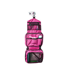 Load image into Gallery viewer, Travel Mate Water-resistant Portable Cosmetic Makeup Hanging Bag - Hot Pink