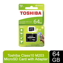 Load image into Gallery viewer, Toshiba Class 10 Exceria M203 64GB MicroSD Card with Adapter