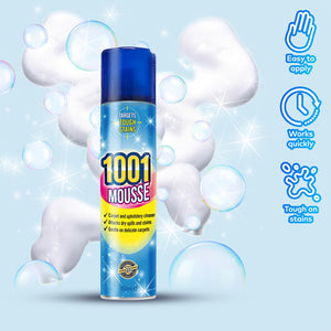 1001 Carpet Cleaning Mousse Spray 350ml x6, Ideal for Heavy Use Areas