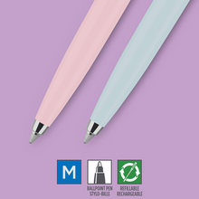 Load image into Gallery viewer, Parker Jotter Ballpoint Pen Pastel Collection Pink Blue Medium Nib Blue Ink 2pk