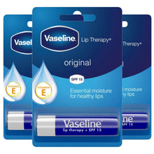 Load image into Gallery viewer, 3x4g Vaseline Lip Therapy+SPF15 PetroleumJelly Stick - Aloe/Original/Cocoa/Rosy