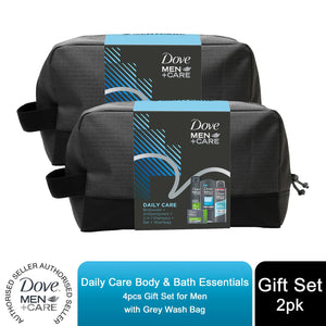 Dove Men Daily Care Body & Bath Essentials 4pcs Gift Set For Men with Wash Bag