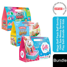 Load image into Gallery viewer, Mega Baff Pack Baff Bombz Gelli Spa Messy Sensory Play Bath Bundle for Kids