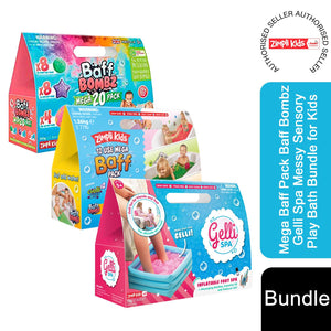Mega Baff Pack Baff Bombz Gelli Spa Messy Sensory Play Bath Bundle for Kids