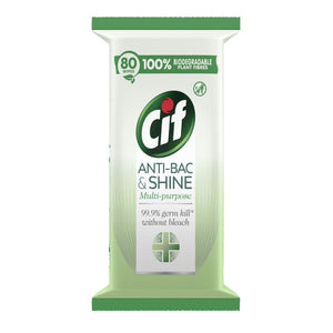 3pk Cif Power & Shine Biodegradable Wipes, 80 Sheets