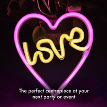 Load image into Gallery viewer, Aquarius Neon Love Heart Shape Colorful LED Night light For Art Decorative Room