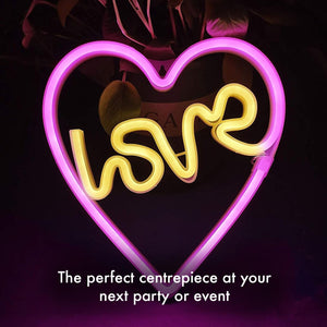 Aquarius Neon Love Heart Shape Colorful LED Night light For Art Decorative Room