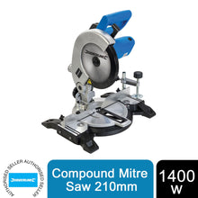 Load image into Gallery viewer, Silverline 262705 DIY 1400W Compound Mitre Saw 210mm 1400W UK